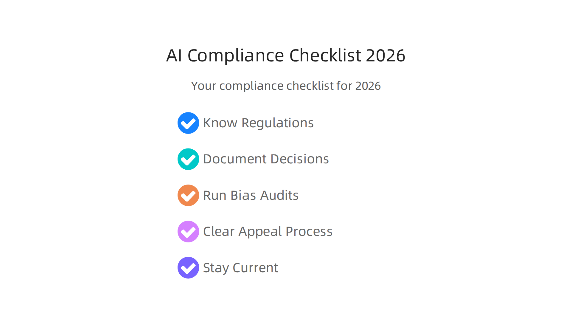 An essential checklist for businesses to navigate the complex AI regulatory and ethical landscape in 2026.