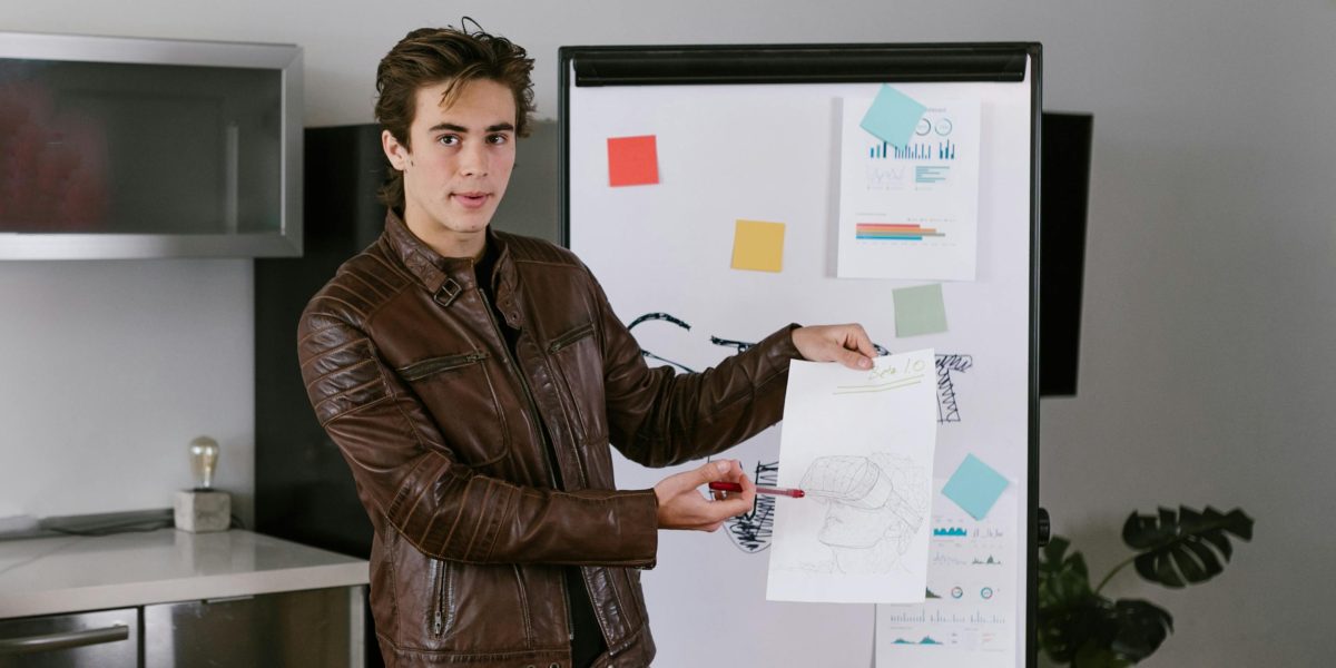 A business professional presenting a strategic plan to a team, illustrating the deliberate approach to AI integration.