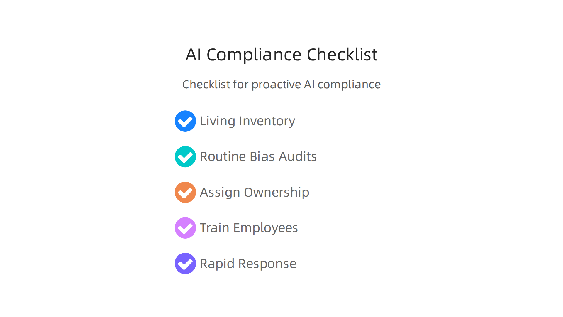 A practical checklist for AI leaders to ensure proactive compliance and avoid common regulatory pitfalls.
