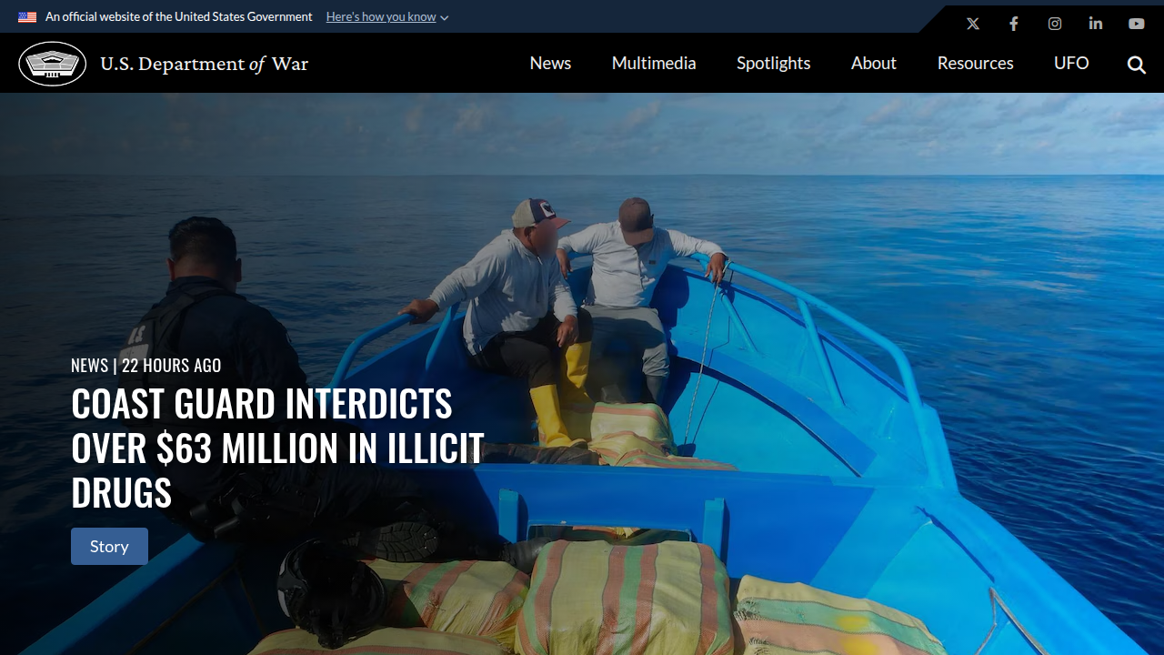 The official website of the U.S. Department of Defense, a key player in classified technology regulation.