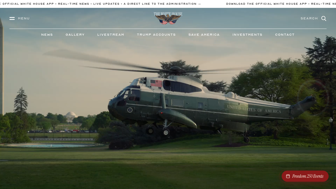 The official website of the White House, detailing executive orders and government initiatives.