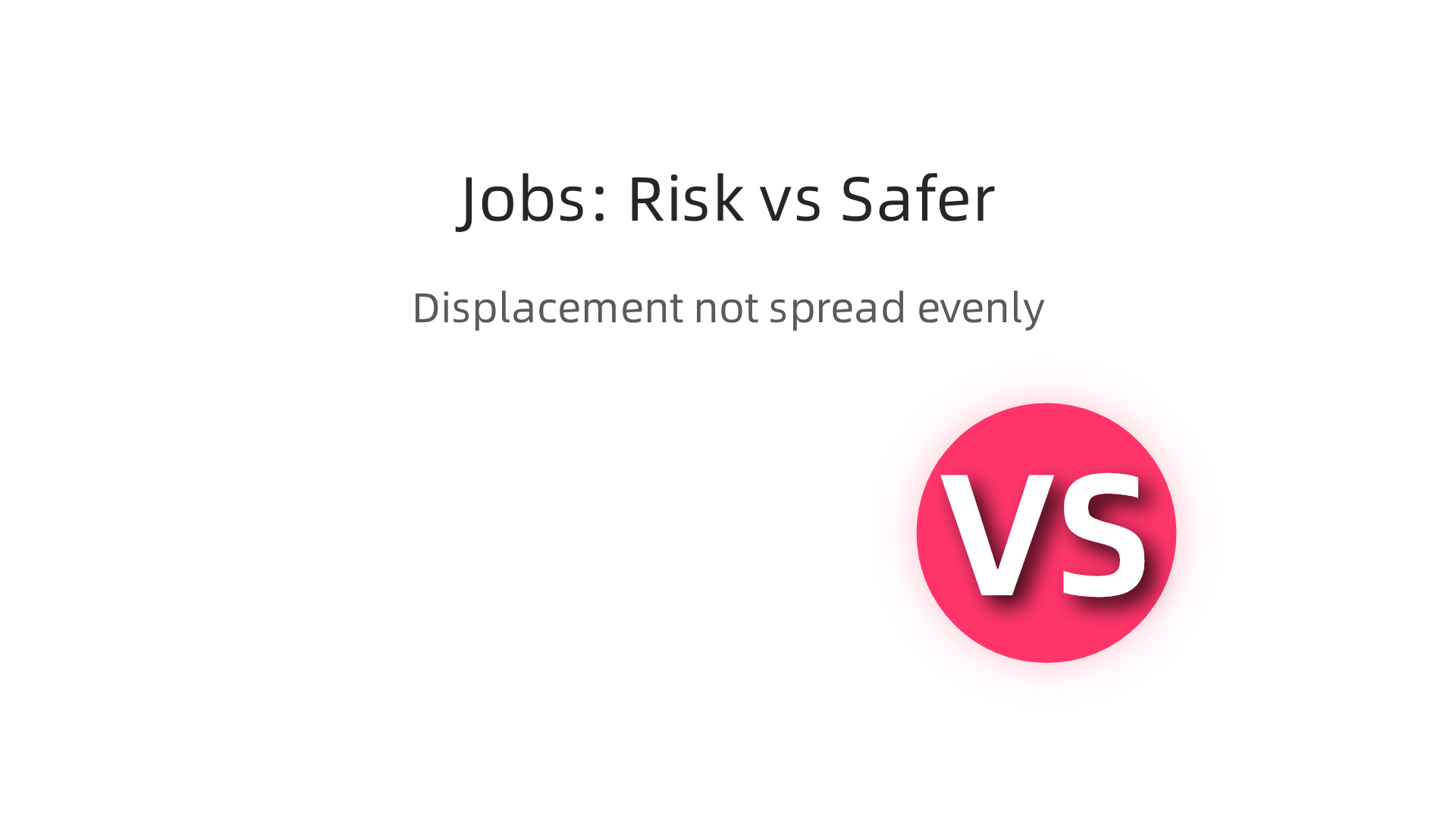 An infographic comparing jobs most at risk of AI displacement with those considered safer due to human-centric skills.