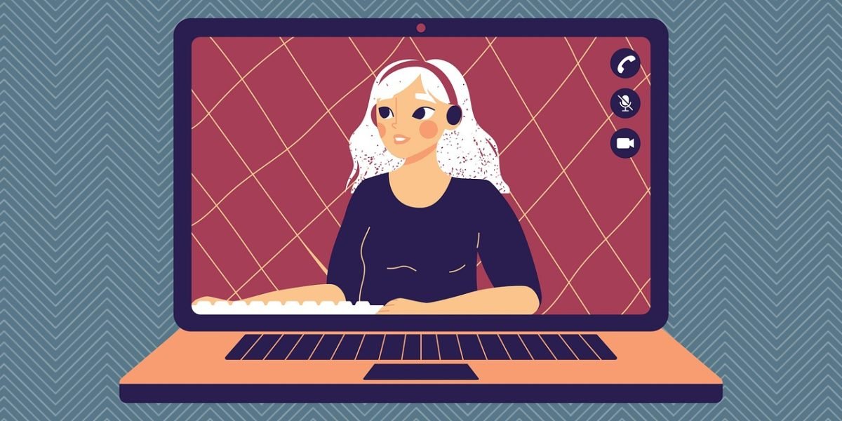 An individual actively participating in a virtual conference from a remote location, demonstrating the flexibility of hybrid event formats.