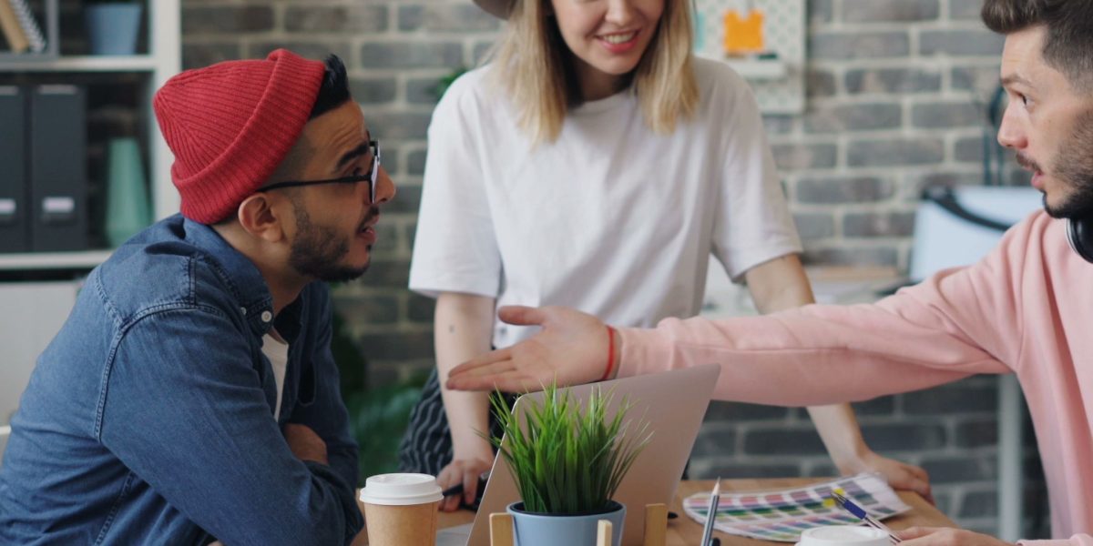 A team works together to design and optimize scalable AI content production workflows.