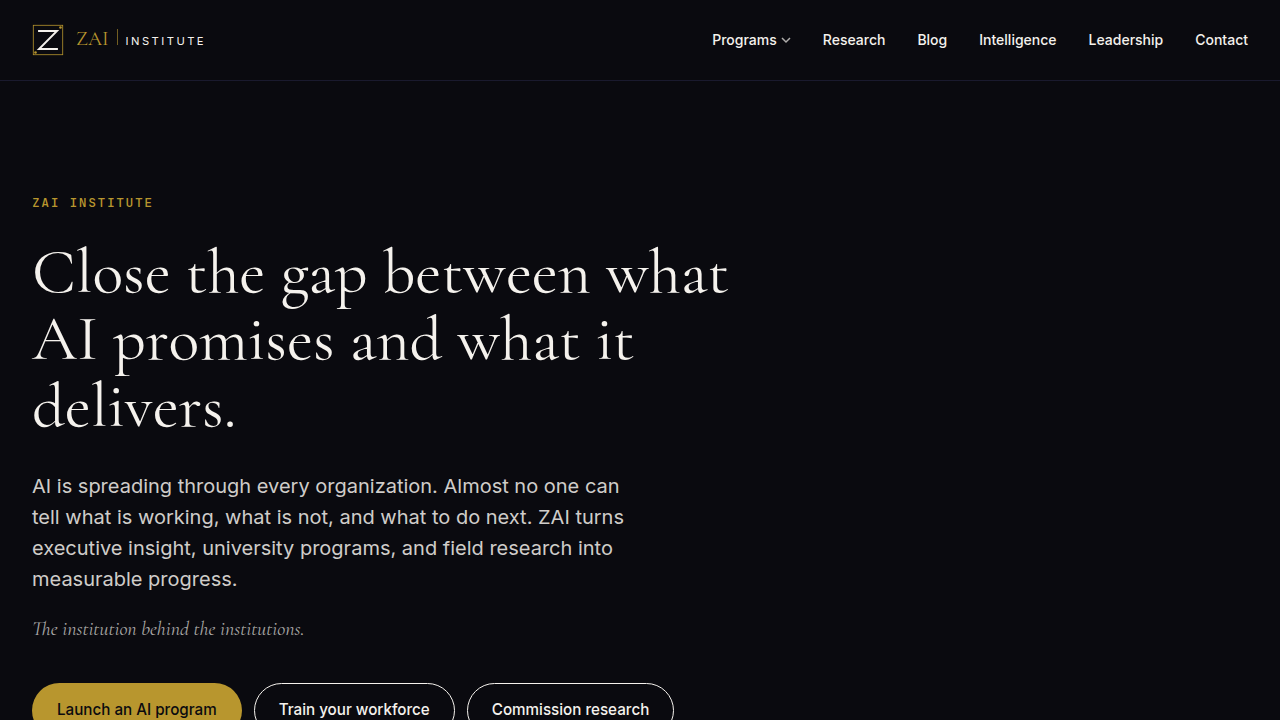 ZAI Institute offers insights and resources related to AI readiness and skill development for enterprises.