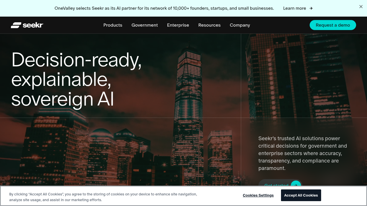 Screenshot of Seekr's resource on 'Explainable AI: The Complete Enterprise Guide for 2026'.