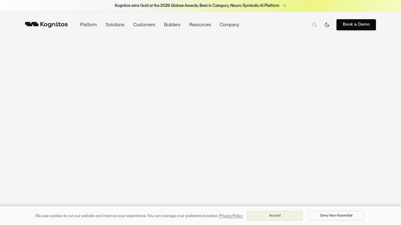 Screenshot of Kognitos blog post detailing AI audit trail requirements for finance in 2026.