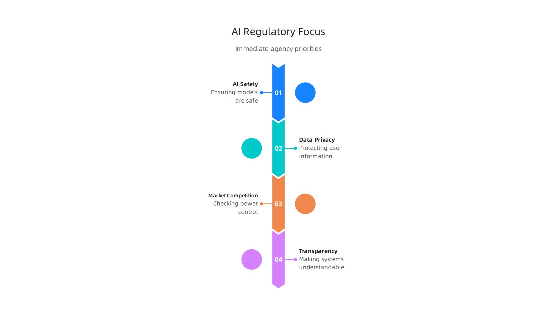 An infographic detailing the primary concerns and focus areas for global AI regulators.